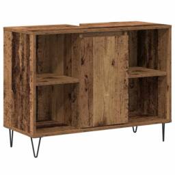 Berkfield Home Old Wood Cabinet Old Wood Engineered wood Medium-sized in Brown - thumbnail 3