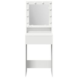 Berkfield Home White Dressing Table with LED Lights, 50x41x135 cm - Size: 50 x 41 x 135 cm - thumbnail 4
