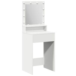 Berkfield Home White Dressing Table with LED Lights, 50x41x135 cm - Size: 50 x 41 x 135 cm - thumbnail 2