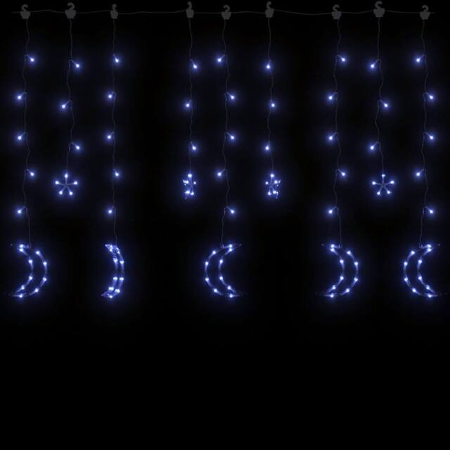 Berkfield Home Star & Moon Fairy Lights Remote Control 138 LED Blue - image 1
