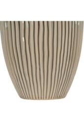 KDMD Pallida Collection Large Striped Vase - Modern Decorative Centerpiece in Taupe - thumbnail 3