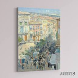 "Artery8 View of a Southern French City Hassam Canvas Wall Art Print - Size: W12"" x H16""" - thumbnail 2