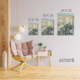 "Artery8 View of a Southern French City Hassam Canvas Wall Art Print - Size: W12"" x H16""" - thumbnail 4