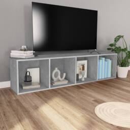 Berkfield Home Classic Book Cabinet/TV Cabinet Concrete Grey 36x30x143 cm Engine - Size: 36 x 30 x 143 cm - thumbnail 6