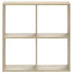 Berkfield Home Bookcase Sonoma Oak 68.5x32x68.5 cm Engineered Wood in Light Tan - thumbnail 4