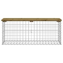 Berkfield Home Beautiful Garden Bench Gabion Design 103x31.5x42 cm Impregnated W in Brown - thumbnail 1