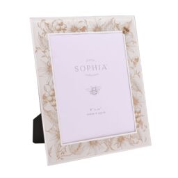 "Sophia Classic Collection Classic Golden Bee 8 x 10"" Glass Photo Frame in White" - thumbnail 1
