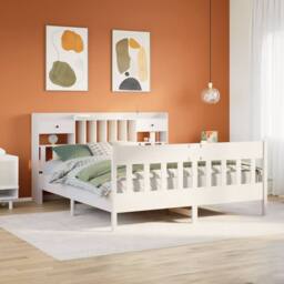 Berkfield Home Bed Frame without Mattress White 180x200 cm Super King Solid Wood Pine - thumbnail 2