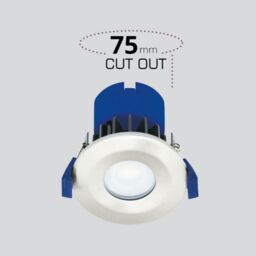 First Choice Lighting Set of 15 Fire Rated Brushed Steel LED Bathroom Recessed Downlights in Silver - thumbnail 4