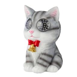 Marco Paul Solar Resin Solar Cat Garden Ornaments in Grey - Size: 15 cm - thumbnail 3