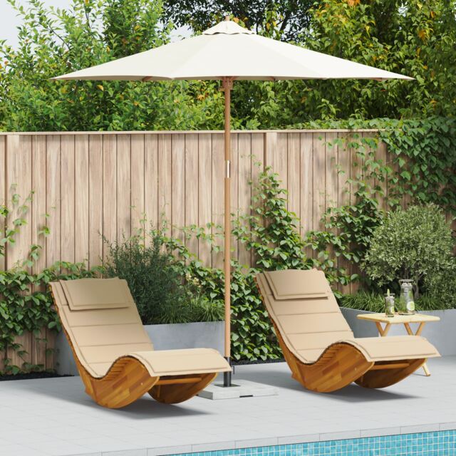 Berkfield Home Cream White Garden Parasol 270x260 cm Bamboo - image 1