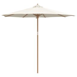 Berkfield Home Cream White Garden Parasol 270x260 cm Bamboo - thumbnail 2