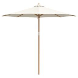 Berkfield Home Cream White Garden Parasol 270x260 cm Bamboo - thumbnail 4