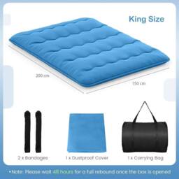 Kelvenix King Size Japanese Floor Mattress in Blue - thumbnail 2
