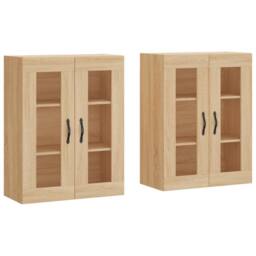 Berkfield Home Wall Mounted Cabinets 2 pcs Sonoma Oak Engineered Wood in Light Oak - thumbnail 3
