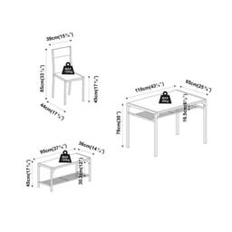EONLION 4 Pcs Set Dining Room Table Metal Frame in Light Oak - thumbnail 2