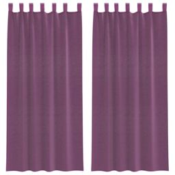 Berkfield Home Voile Curtains with Loops 2 pcs Purple 140x245 cm - thumbnail 2