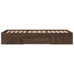 Berkfield Home Bed Frame without Mattress Brown Oak 90x200 cm Engineered Wood - thumbnail 6