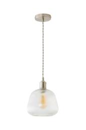ValueLights Delora Ribbed Bell Glass Shade Single Ceiling Pendant Light & Bulb in Silver - thumbnail 6