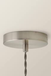 ValueLights Delora Ribbed Bell Glass Shade Single Ceiling Pendant Light & Bulb in Silver - thumbnail 4