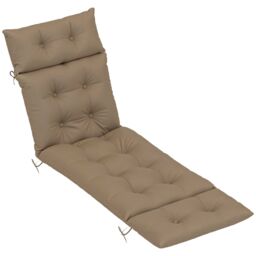 OUTSUNNY Sun Lounger Cushion Only, Garden Lounge Chair Cushion, Khaki - thumbnail 2