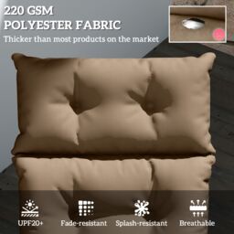 OUTSUNNY Sun Lounger Cushion Only, Garden Lounge Chair Cushion, Khaki - thumbnail 4