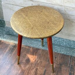 Hartsmede Hand Carved Vintage Side Table Brass in Copper - thumbnail 5