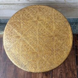Hartsmede Hand Carved Vintage Side Table Brass in Copper - thumbnail 6