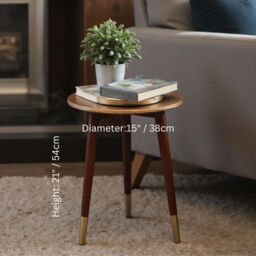 Hartsmede Hand Carved Vintage Side Table Brass in Copper - thumbnail 9