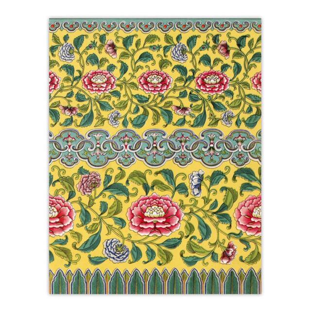 "Artery8 Owen Jones Colourful Ornamental Flower Pattern Wall Art Print in Yellow - Size: W12"" x H16""" - image 1