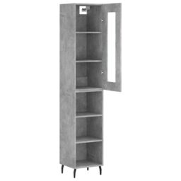 Berkfield Home Highboard Concrete Grey 34.5x34x180 cm Engineered Wood - thumbnail 4