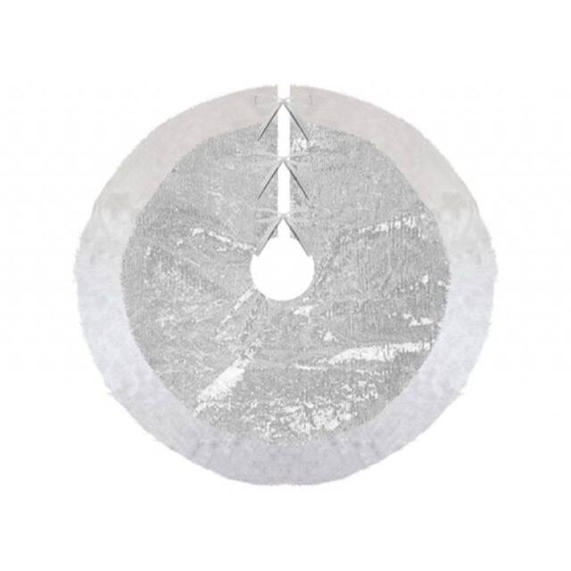 Garden Greatness Silver Sequin Faux Fur Tree Skirt - Size: 1 Pack