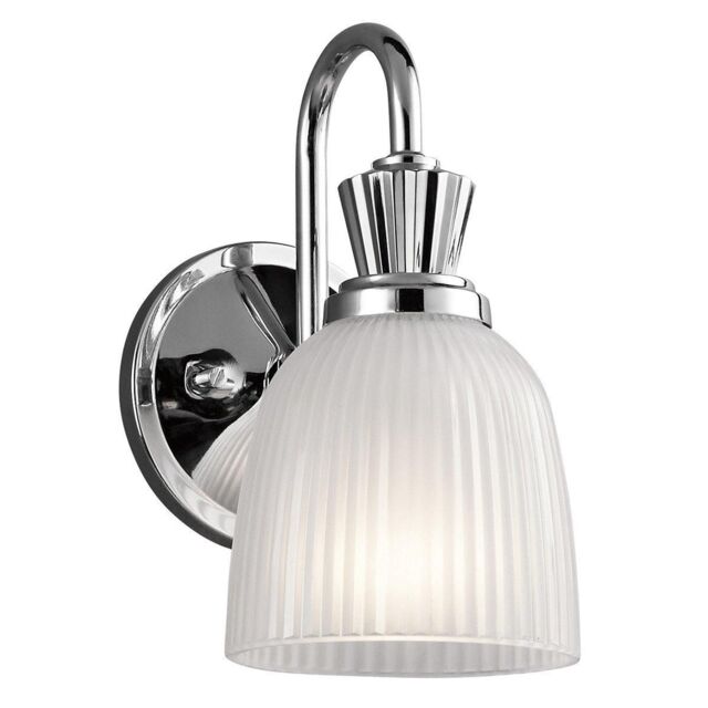 Netlighting Cora 1 Light Bathroom Wall Light Polished Chrome IP44 G9 in Grey - image 1