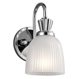 Netlighting Cora 1 Light Bathroom Wall Light Polished Chrome IP44 G9 in Grey - thumbnail 1