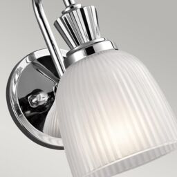 Netlighting Cora 1 Light Bathroom Wall Light Polished Chrome IP44 G9 in Grey - thumbnail 3