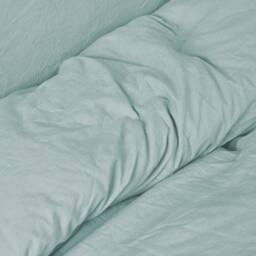 Smart Living Luxury Pure Cotton Plain Dye Duvet Cover With Pillowcase in Green - Size: King - thumbnail 4