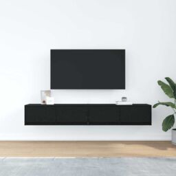 Berkfield Home TV Cabinets 2 pcs Black Oak 80x31x25.5 cm Engineered Wood - thumbnail 3