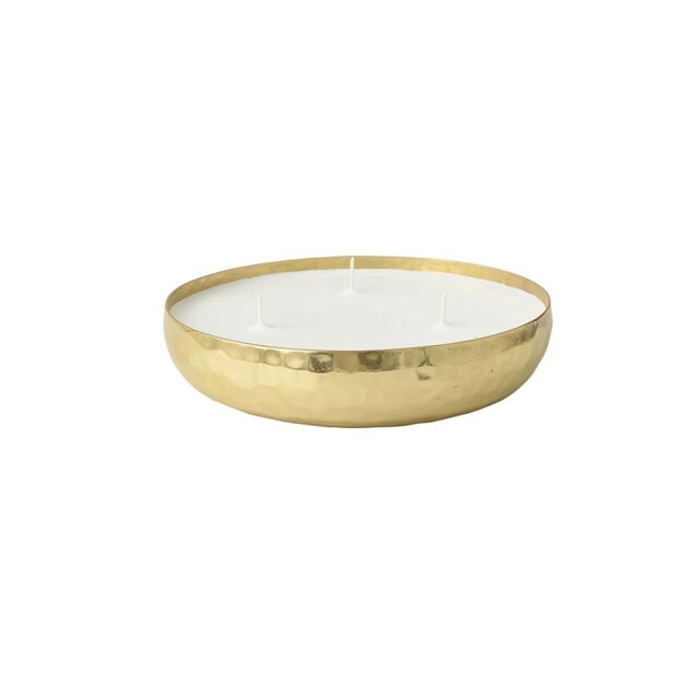 Melody Maison Round Hammered Gold 3 Wick Candle Pot - image 1