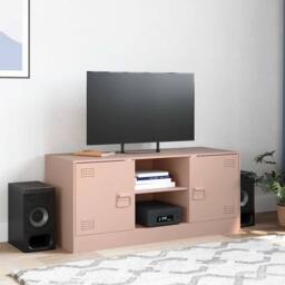 Berkfield Home TV Cabinet Pink 99x39x44 cm Steel - Size: 99 x 39 x 44 cm