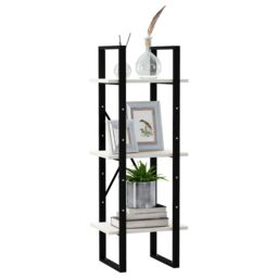 Berkfield Home 3-Tier Book Cabinet White 40x30x105 cm Solid Pinewood - Size: 40 x 30 x 105 cm - thumbnail 3