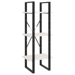 Berkfield Home 3-Tier Book Cabinet White 40x30x105 cm Solid Pinewood - Size: 40 x 30 x 105 cm - thumbnail 2