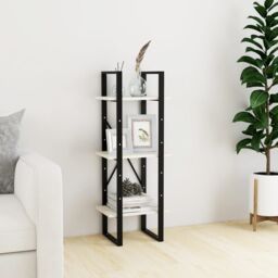 Berkfield Home 3-Tier Book Cabinet White 40x30x105 cm Solid Pinewood - Size: 40 x 30 x 105 cm - thumbnail 1