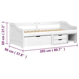 "Berkfield Home Beautiful Day Bed with 3 Drawers without Mattress ""IRUN"" White 90" - thumbnail 8
