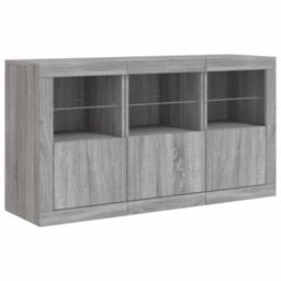 Berkfield Home Sideboard with LED Lights Grey Sonoma 123x37x67 cm - Size: 123 x 37 x 67 cm - thumbnail 5