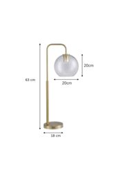 Living and Home Contemporary Arc Arm Table Lamp in Gold - thumbnail 4