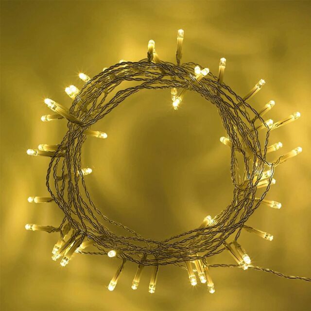 Shatchi 80 Warm White LED Lights Clear Cable Battery Operated Fairy String Christmas Tree in Yellow - image 1