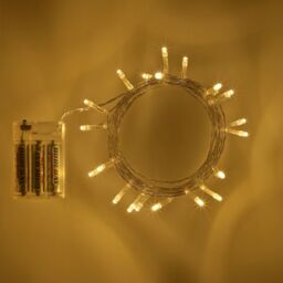 Shatchi 80 Warm White LED Lights Clear Cable Battery Operated Fairy String Christmas Tree in Yellow - thumbnail 3