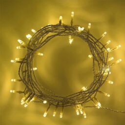 Shatchi 80 Warm White LED Lights Clear Cable Battery Operated Fairy String Christmas Tree in Yellow