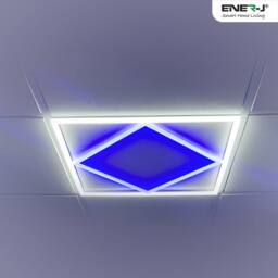 ENER-J Pack of 6 Double Square borderline Light 595x595 40W 4000 lm White 600 - thumbnail 2