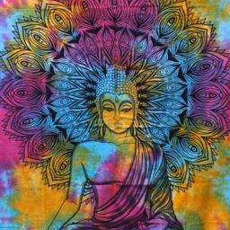 KDMD Double Cotton Bedspread + Wall Hanging - Peaceful Buddha